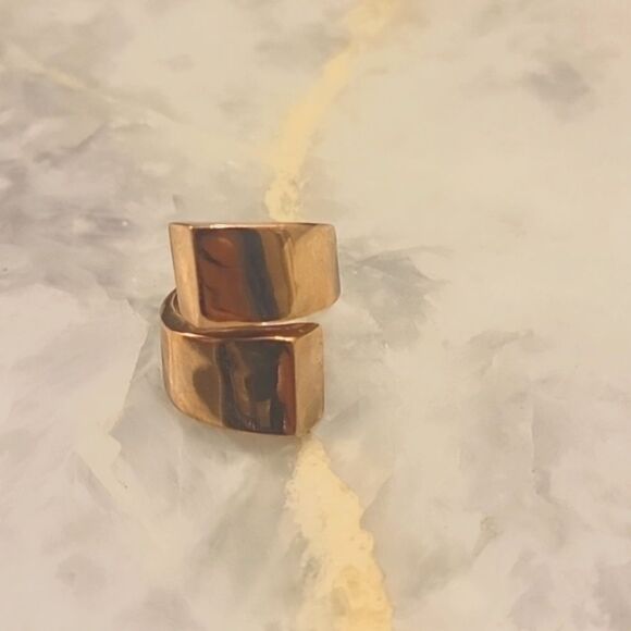 NEW Jules Smith Americana Punk 14KT Gold Chunky Boho Wrap Sculptural Wrap Ring 7 - Picture 3 of 6